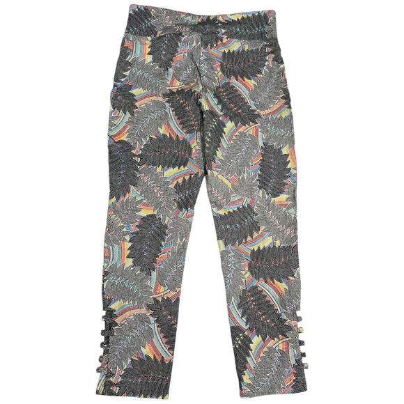 Vintage 90s ATTYRE NYC Aboriginal Print Rainbow Pants Silver Buttons - Picture 8 of 9